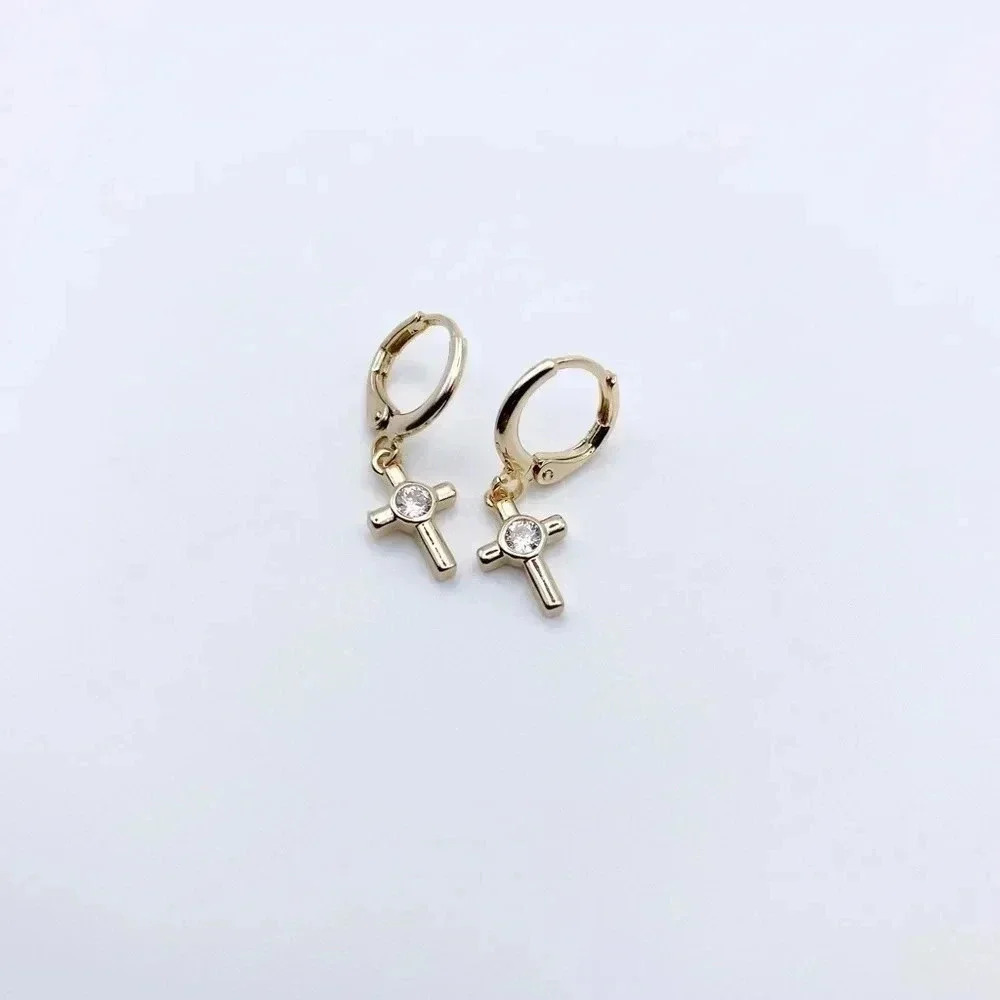 Cross Hoops Earrings